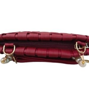 Maroon Cross body wave bag - Image 4