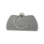 Silver Clutch with Round Handle