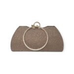 Golden Clutch with Round Handle