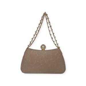 Golden Clutch with Fancy Chain - Image 2
